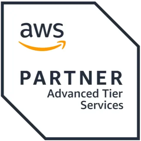 AWS Advanced Tier Partner badge indicating certified cloud expertise and AWS partnership